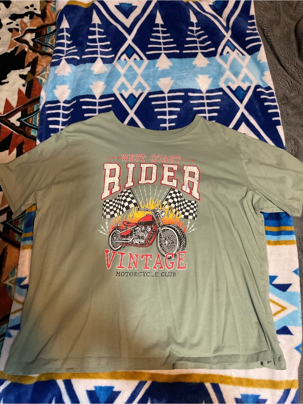 Rider Vintage Motorcycle Club Short Sleeve Tee - Olive Green